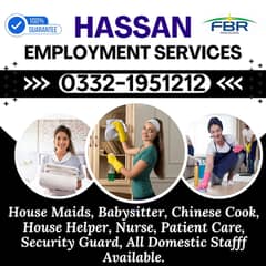 House maids,Driver, Patient care , Couple , Cook , Office Boy ,Guard