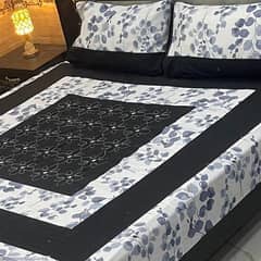 3 Pcs Cotton Sotton Patchwork Double Bedsheet