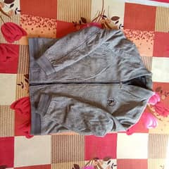 Men Wool Blend Bomber Jacket Grey