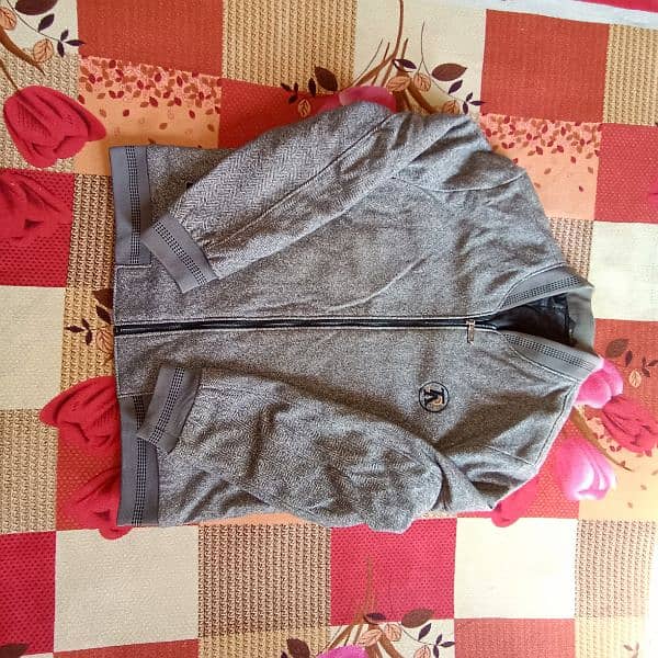 Men Wool Blend Bomber Jacket Grey 0