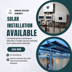 Solar installation available for Lowest price in all karachi