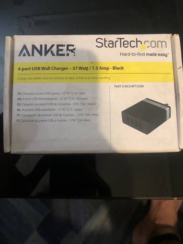 Anker 4 port USB wall charger 37 Watt 7.5 Amp 3