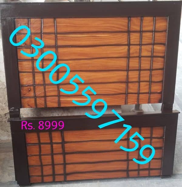 single bed new wood double bed dressing side table almari hostel use 3