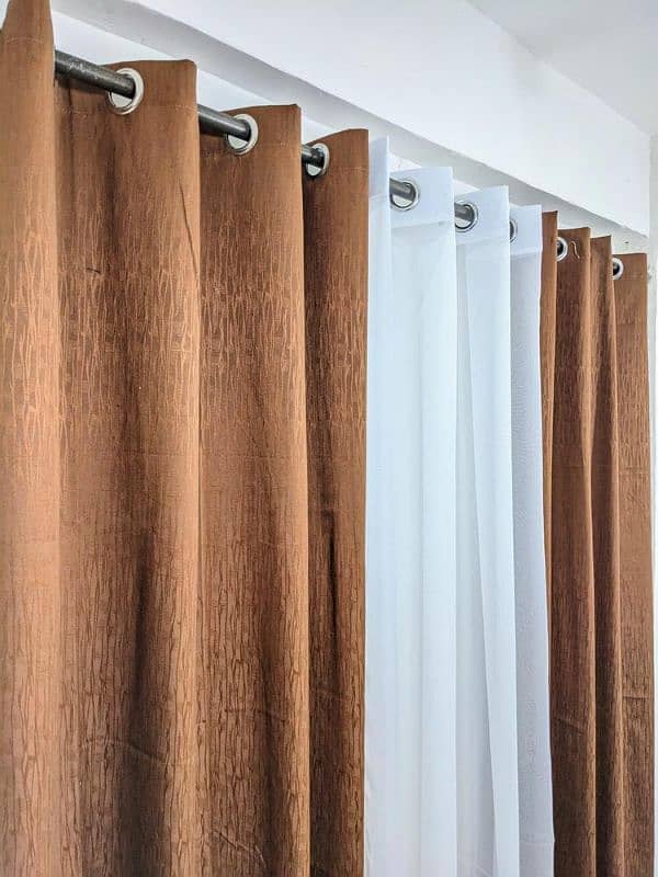 5 PCs flat net  plain curtains for windows and doors 1