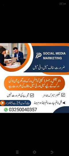 male and female staff required for office working and online working