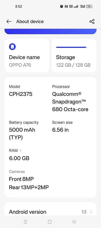 oppo a76 9