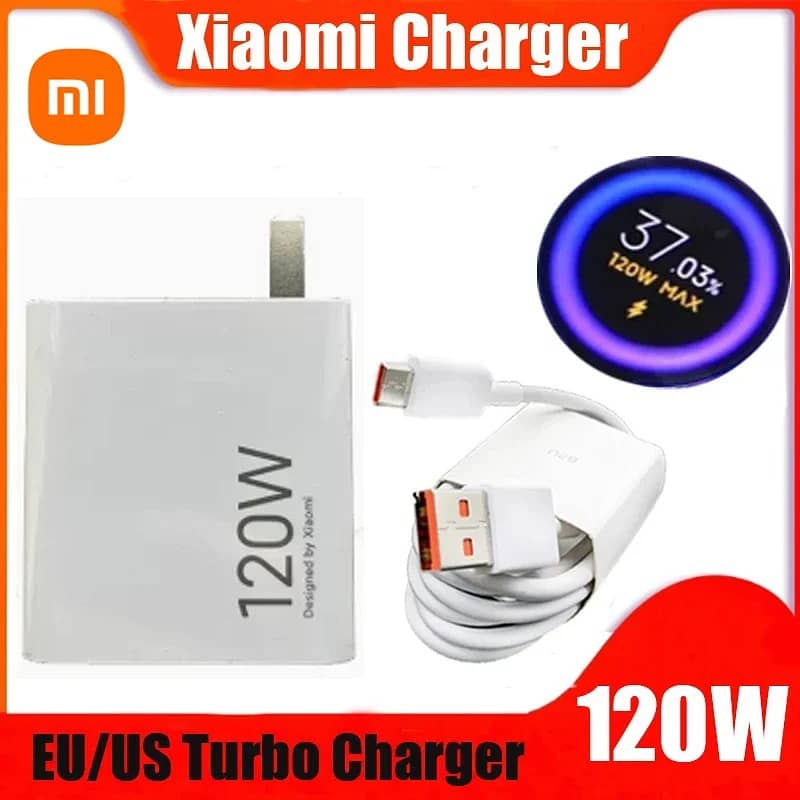 120W Original Xiaomi Charger Turbo Fast EU/US Wall Gan Charge Adapter 0