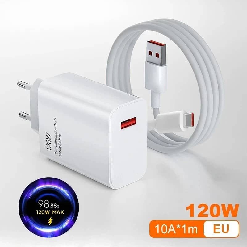 120W Original Xiaomi Charger Turbo Fast EU/US Wall Gan Charge Adapter 6