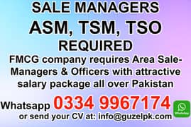 Sale Managers ASM, ZSM TSM Required All Over Pakistan