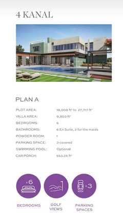 4 Kanal villa available for sale in Eighteen Islamabad on installments 0