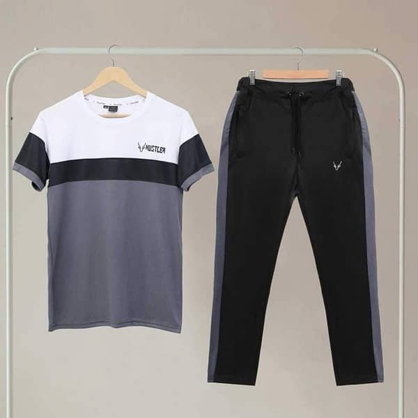 2 Pcs Men’s polyester Plain Track suit 4