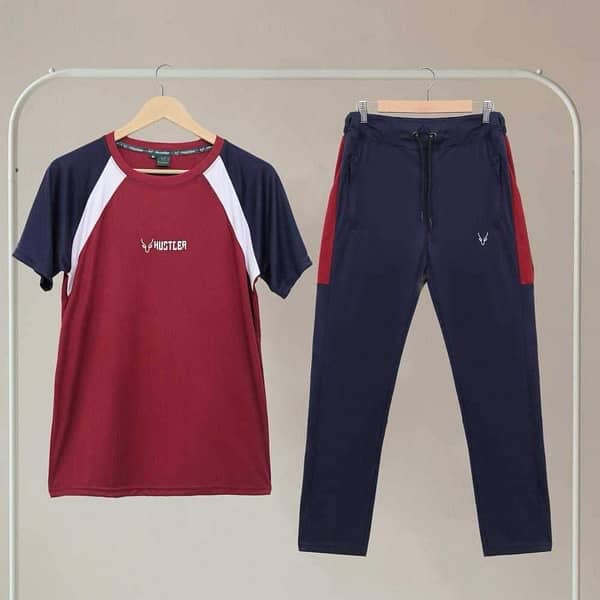 2 Pcs Men’s polyester Plain Track suit 6