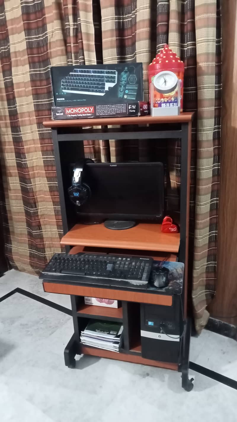 Chinese Moving Computer Table, Slightly Use 1