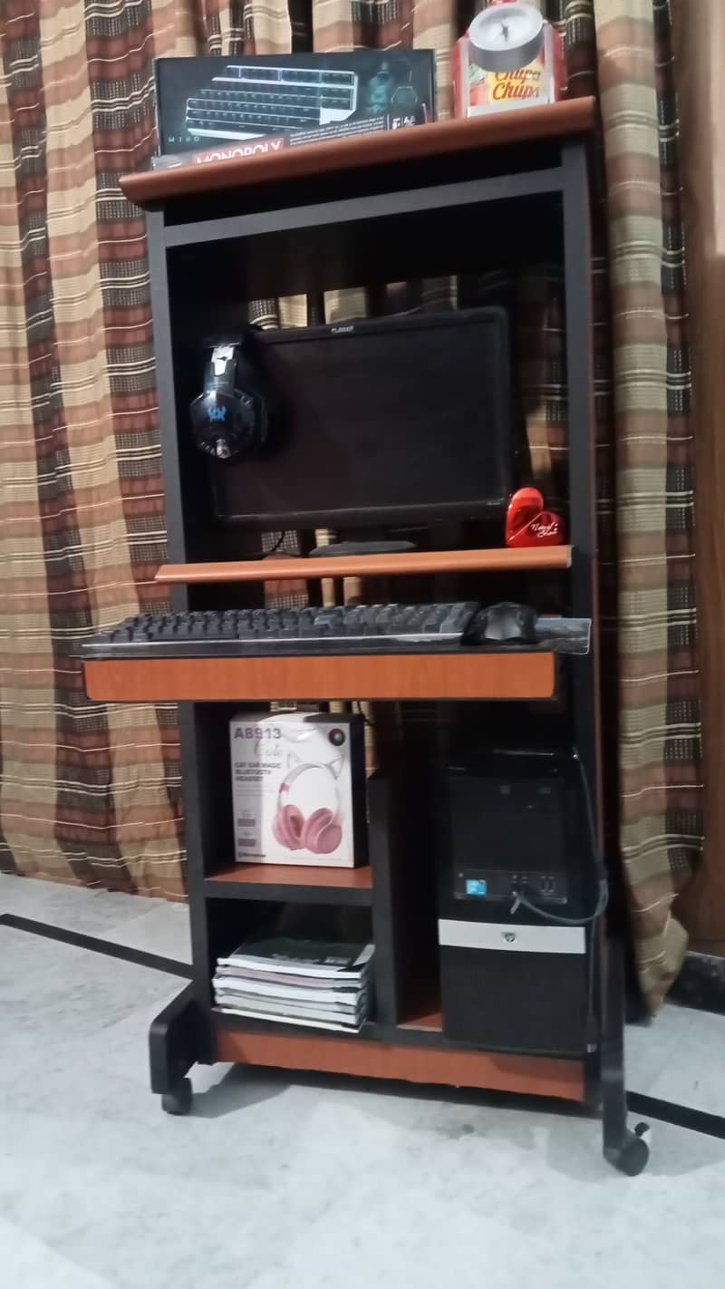 Chinese Moving Computer Table, Slightly Use 2