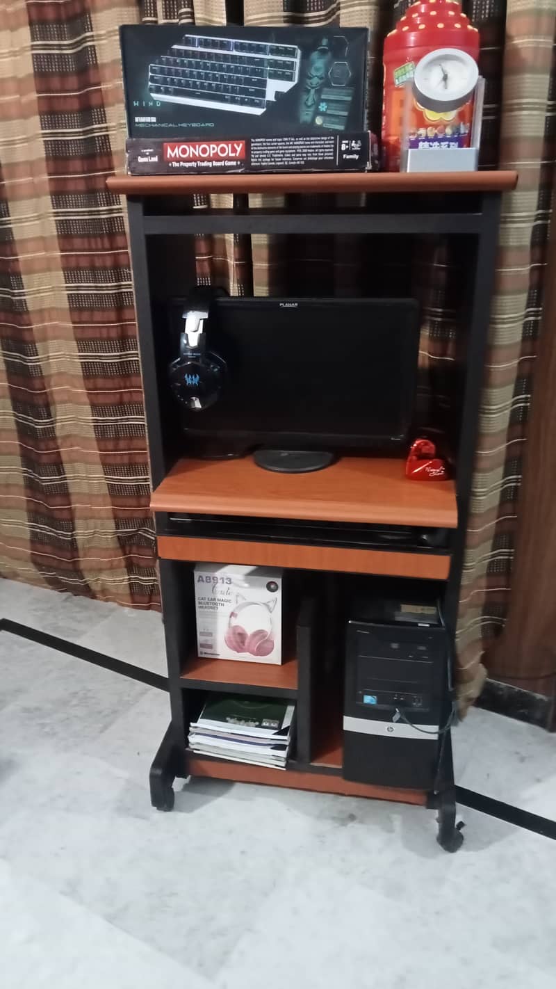 Chinese Moving Computer Table, Slightly Use 4