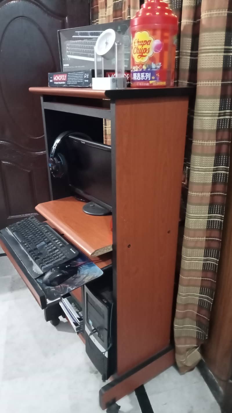 Chinese Moving Computer Table, Slightly Use 9