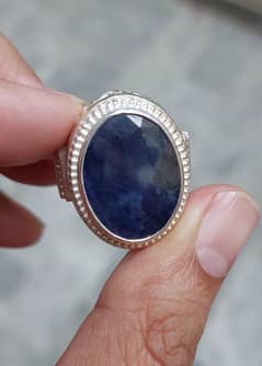 Beautiful pure natural Blue Sapphire Neelam of Afghanistan ring