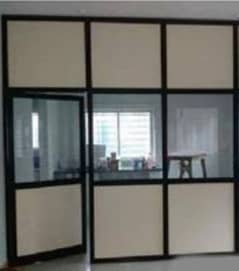 aluminum frame with glass partitions & glass door for sale