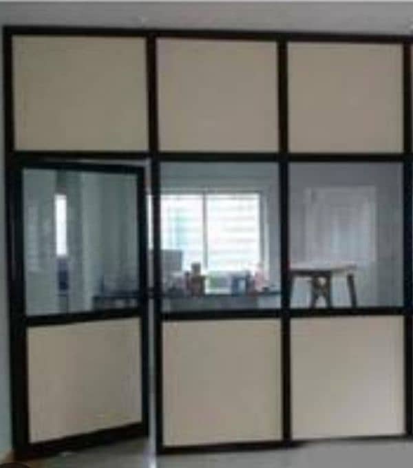 aluminum frame with glass partitions & glass door for sale 0