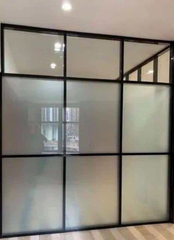 aluminum frame with glass partitions & glass door for sale 1