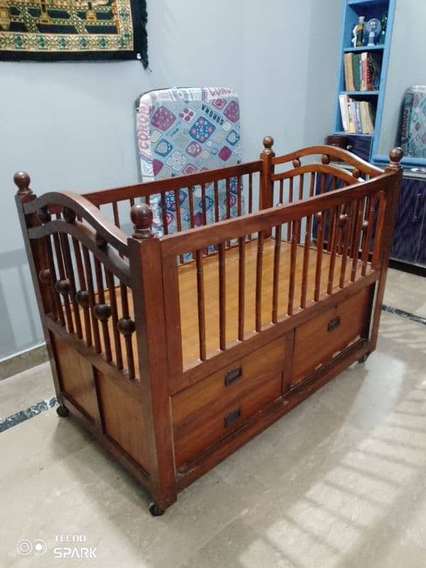 Wooden baby cot with Matress 3