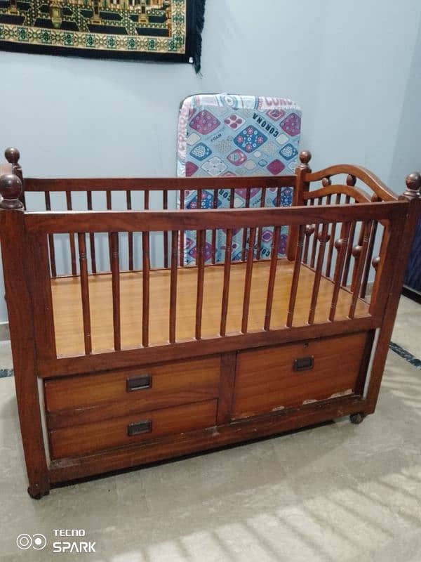 Wooden baby cot with Matress 4