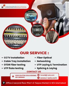 Fiber Optic, UTP Testing Solutions, Cable Tray installation, PABX inst