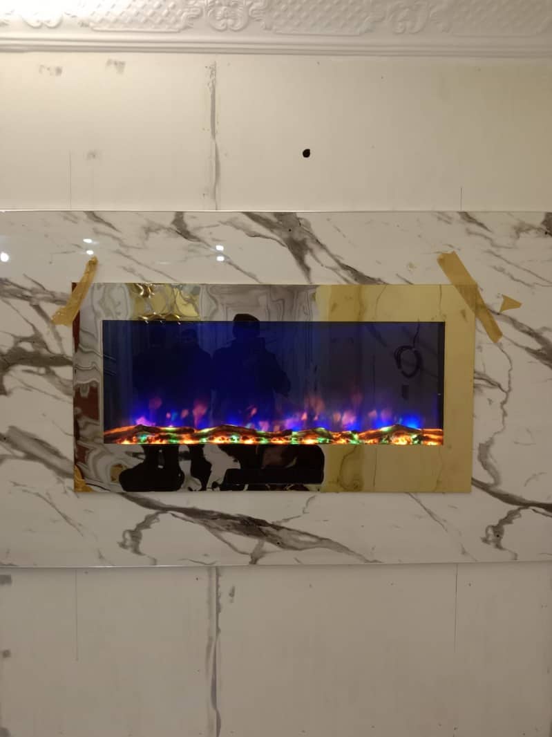 Golden/Silver/Rose Strips 3D Electric Fireplace Heater 3