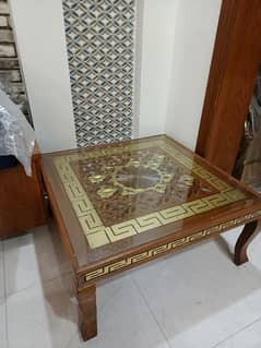 Wooden Center table 3/3 Size Versace style table