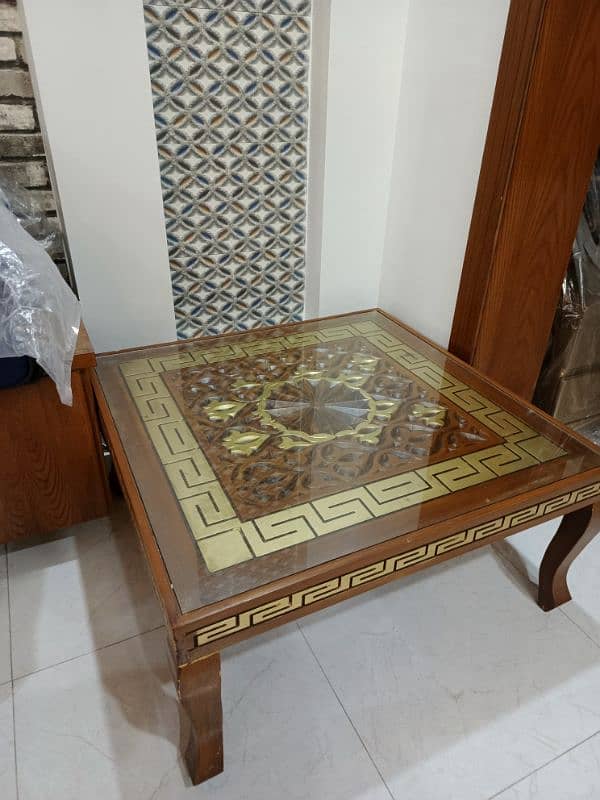 Wooden Center table 3/3 Size Versace style table 0