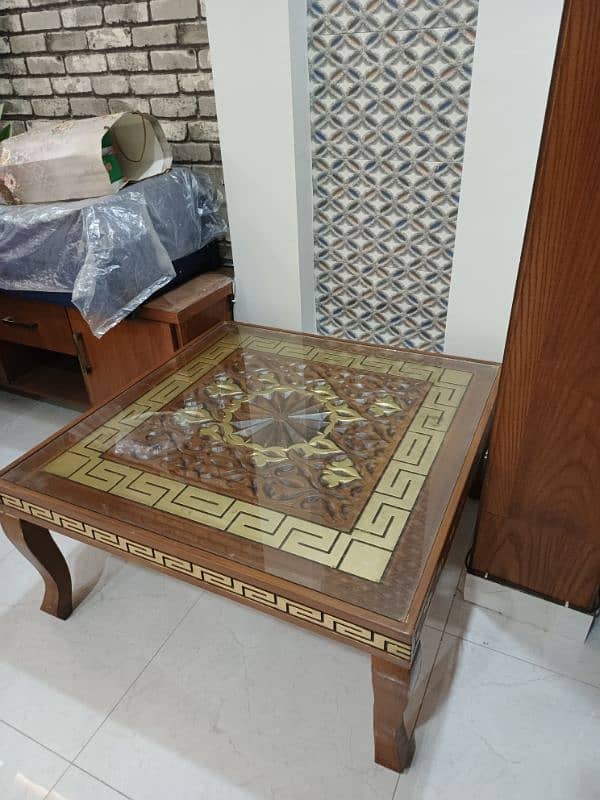 Wooden Center table 3/3 Size Versace style table 1