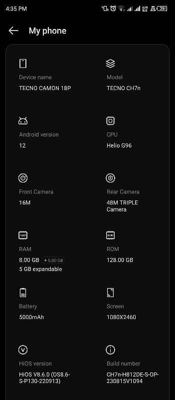 Tecno Camon 18P 8/128 8