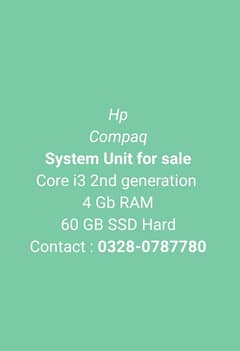 System Unit With SSD Hard Disk