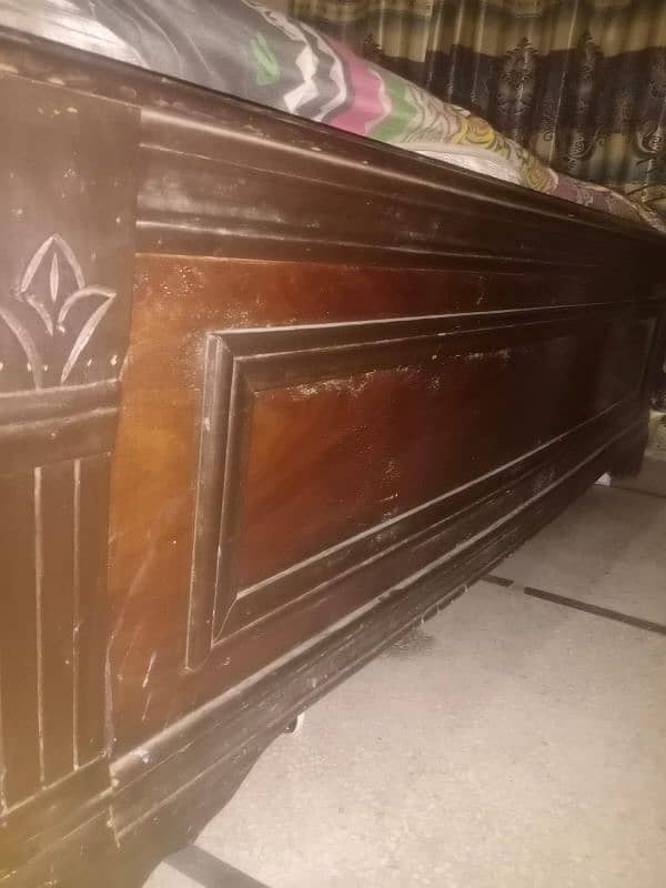 wood bed best condition for sale without mattress 1