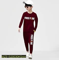 2 pcs boy micro printed track suit