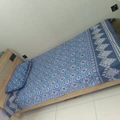 single bed with mattress