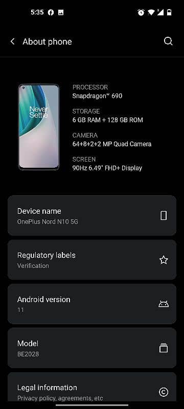 One plus N10 5G mobile 7