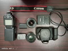 Canon 60D with flash gun and tracker 0