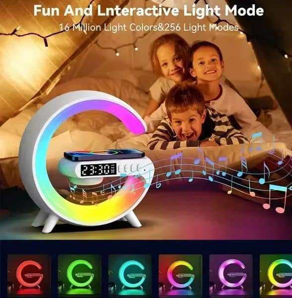 Multifunction Wireless Charger Pad Stand Speaker TF RGB Night Light 2