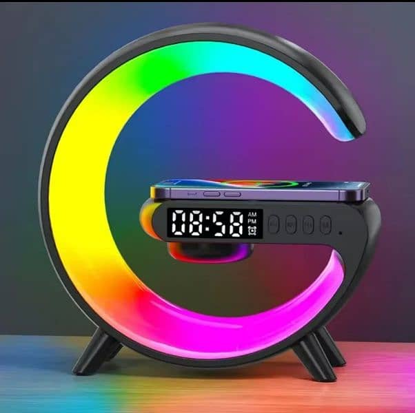 Multifunction Wireless Charger Pad Stand Speaker TF RGB Night Light 5