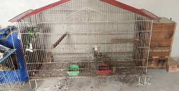 cage for birds with breeding box