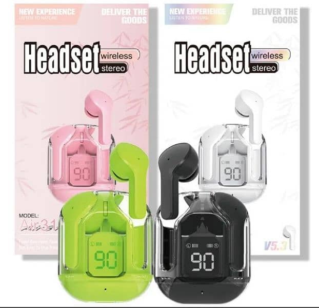 EARBUDS AIR 31 AIRPODS WITH CRYSTAL TRANSPARENT CASE 1