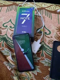 infinix note 7.6ram rom 128 box chger sath ha