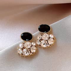 1 Pair Elegant Color Block Inlay Imitation Pearl Zircon Drop Earrings