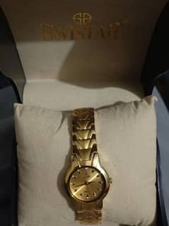 Swister brand watch new watch only box open