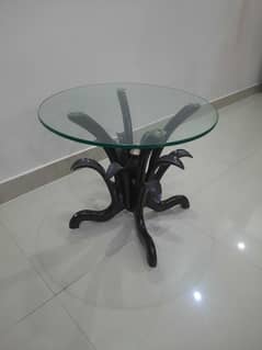 central table with glass