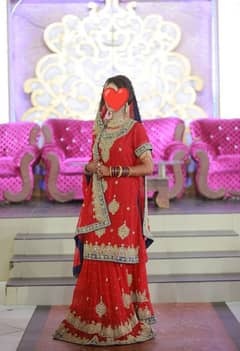 BEAUTIFUL RED BRIDAL SHARARA