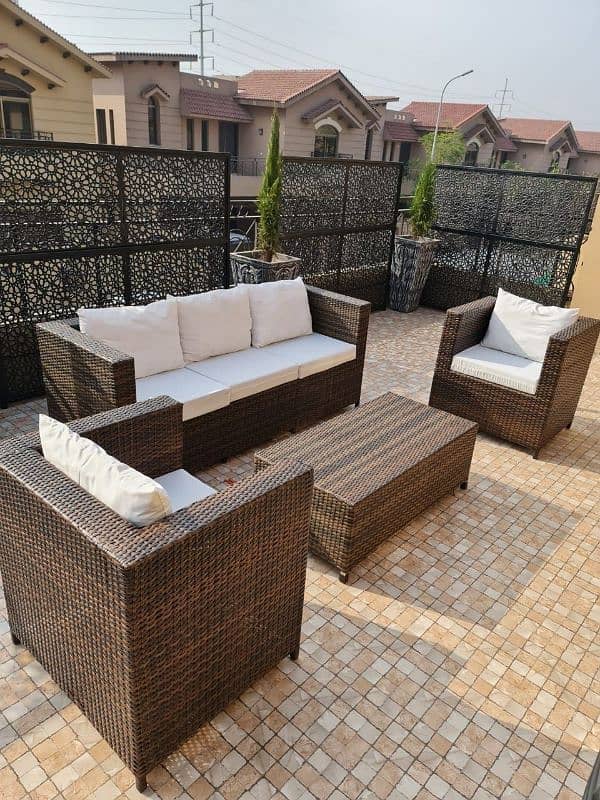 outdoor garden rattan uPVC furniture sofa set chairs and table 2