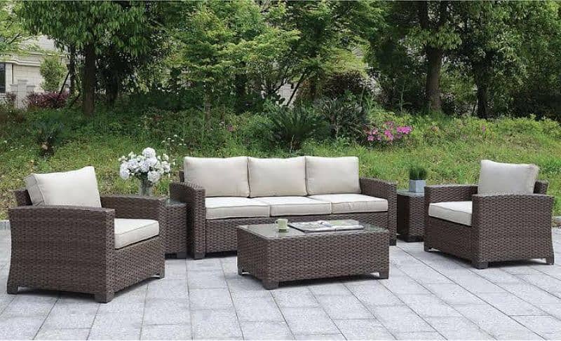 outdoor garden rattan uPVC furniture sofa set chairs and table 4