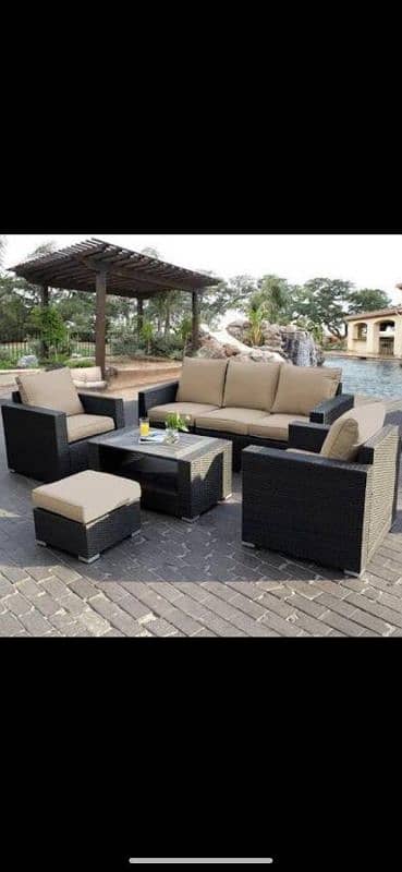 outdoor garden rattan uPVC furniture sofa set chairs and table 8